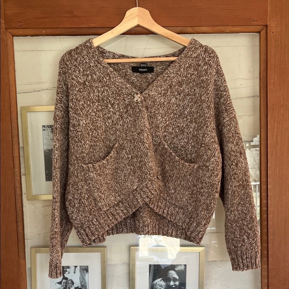 Forever 21 Brown Knit Cardigan